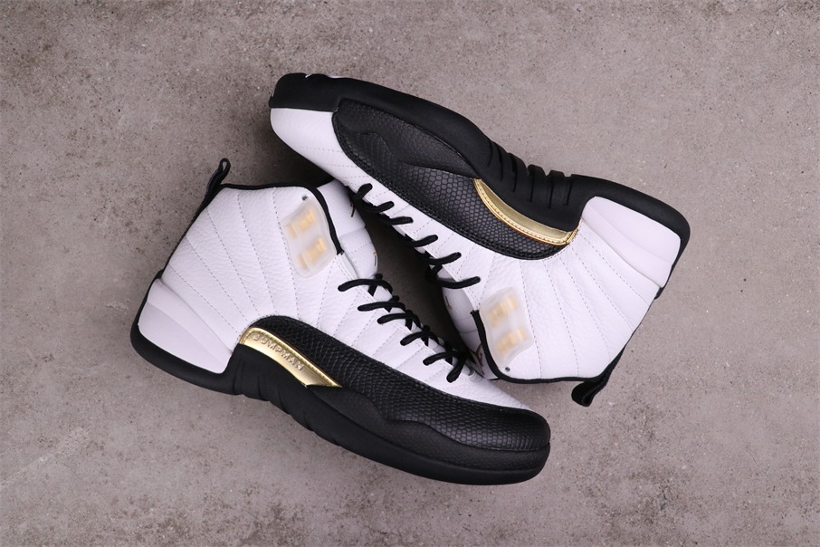 New 2022 Air Jordan 12 Retro Reverse Flu Game Gold Shoes